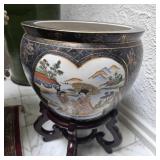 Satsuma Style Fish Bowl Planter 14in diam