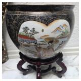 Satsuma Style Fish Bowl Planter 14in diam