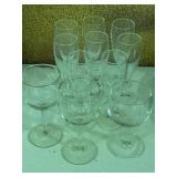 (11)  Vintage Clear Glass Stemware
