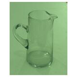 Clear Handblown Dimple Glass Pitcher Applied