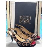 Sz 7 New Nine West Heels Leopard Platform Heels