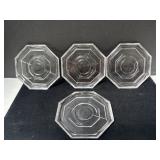 Set of 4 clear octagonal shaped coasters made in