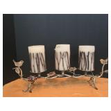 25" Pillar Candle Holder w/3 Candles