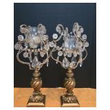 (2) 14" Gold Tone Candlabra Candle Holders