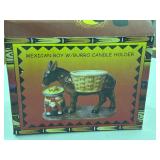 NIB "Mexican Boy w/ Burro Candle Holder."