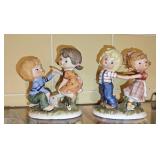 (2)VTG Boy & Girl Ceramic Figurines