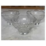 (3) Glass Tulip Pattern Bowls 4" Tall