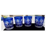 Set of 4 Cobalt Blue Rocks Glasses