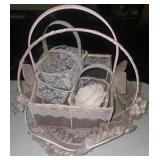Assorted Decorative White and Pink Baskets