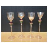Set of 4 Hand Blown Long Stemmed Candle/Tealight