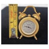 XANADU QUARTZ MINIATURE ALARM CLOCK GOLD TONE
