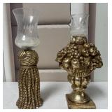 (2) Hollywood Regency-style Gold-finished