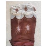 Brown Floral Chiffon Sari Wrap