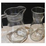 Clear Glass Pitcher & Spouted Carafe