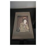 Japanese Oshie3D shadow Box Ft Geisha Girl 13"×8"