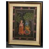 VTG Indian Painting Hindu Deities Radha and