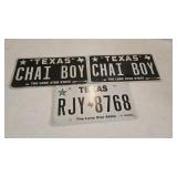 (3) License Plates