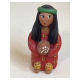 VTG Hand Painted American Indian 4" Chief Woman