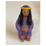 VTG Hand Painted American Indian 4" Chief Woman
