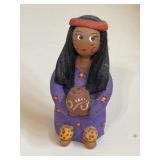 VTG Hand Painted American Indian 4" Chief Woman
