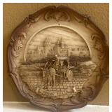 3D Wood Resin Souvenir Plate Mdina Malta 9"