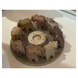 Hand Carved Soapstone Elephant Circle Incense