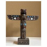 Vintage Alaska Totem Souvenir Figurine 9"