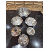 (2) Round Stainless Mixing Bowls & More