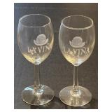 (2) Souvenir Stemmed Wine Glass from La Viña