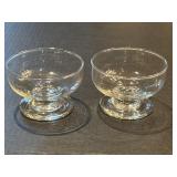 (2) Vintage Crystal Shallow Footed Dessert