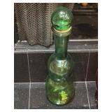 Vintage Evergreen Glass Decanter 21"Genie Bottle