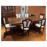 Dining Table with 6 Chairs and Glass Table Top