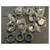 (12) Beaded Napkin Rings GREEN