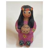 VTG Hand Painted American Indian 4" Chief Woman