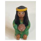 VTG Hand Painted American Indian 4" Chief Woman
