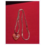 Red and Gold Foil Heart Pendant Necklace
