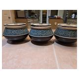 (3) 6.25"×5.5" Ceramic Bowls w/Lids