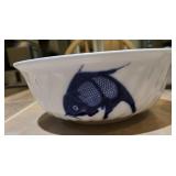 "Misty Rose Blue Koi" Bowl