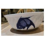 "Misty Rose Blue Koi" Bowl