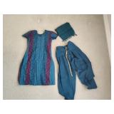 Blue & Maroon Harem Styled Pants & Tunic Set Size