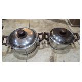 (2) Stainless Lidded Pots