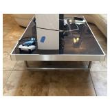 Modern Glass Top Accent Table W/ Sleek Chrome