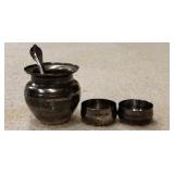 Kalash Container w/Matching Lid, (2) Small