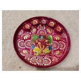 Red Aarti Plate w/Image of Lord Ganesha
