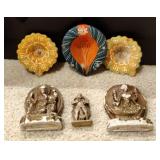(3) Ceramic Incense Holders & (3) Ceramic Hindu