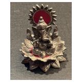 LORD GANESHA SILVER TONE 3.5' STATUE DIETY