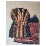 Winter Embellished Mirror Patterned Skirt & Long