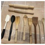 Wooden Rolling Pins & Utensils Plus Silicone