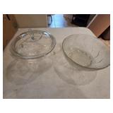 Clear Handled Casserole Dish & Weave Pattern