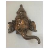 Lord Ganesha Face Wall Hanging Crafted from Metal
